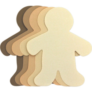 Multicultural Colors People Shape Cardstock Cut-Outs, 8.5", Pack of 24