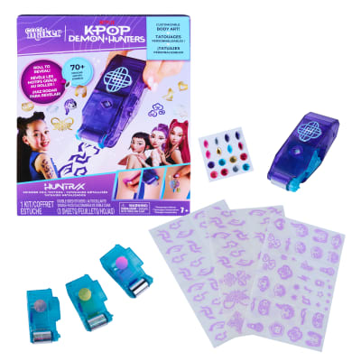 Cool Maker, KPop Demon Hunters HUNTR/X Shimmer Foil Tattoos with Roller and 3 Foils, Mix and Match over 70 Temporary Tattoos for Kids, Arts and Crafts Kit for Kids Ages 7 and up