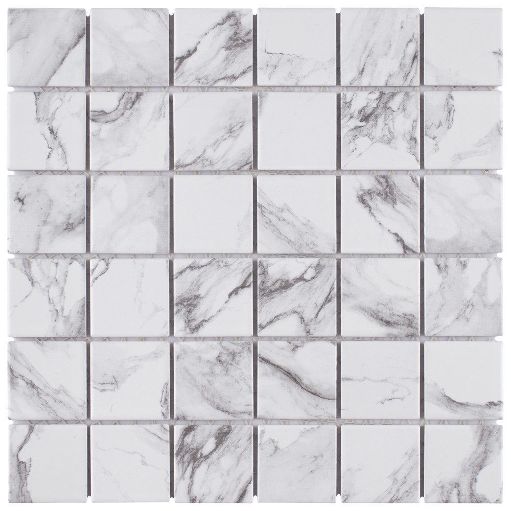 Sample – Katina Calacatta Porcelain Mosaic Tile