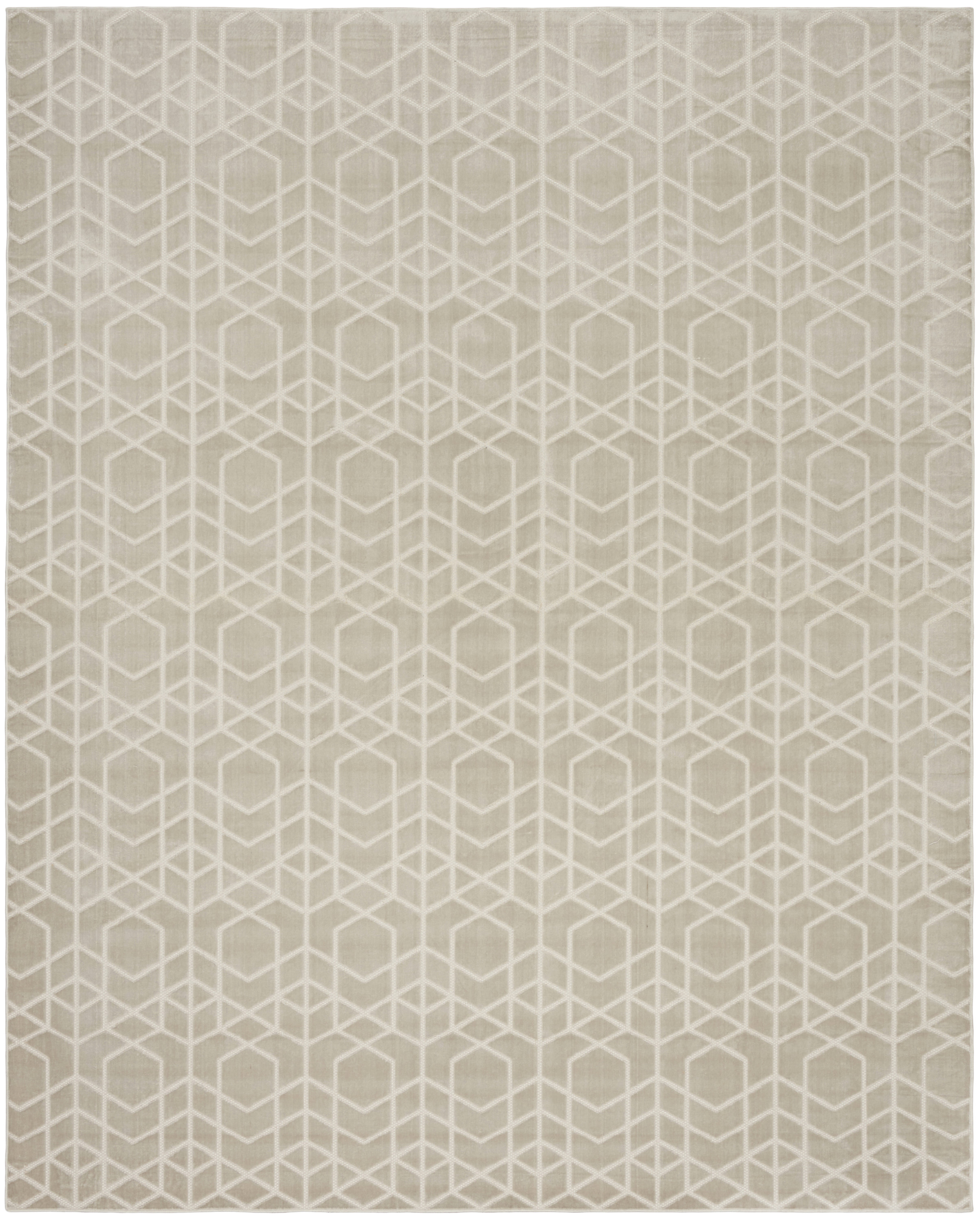 Nourison Washable Charm 9' x 12' Silver Ivory Modern Indoor Rug