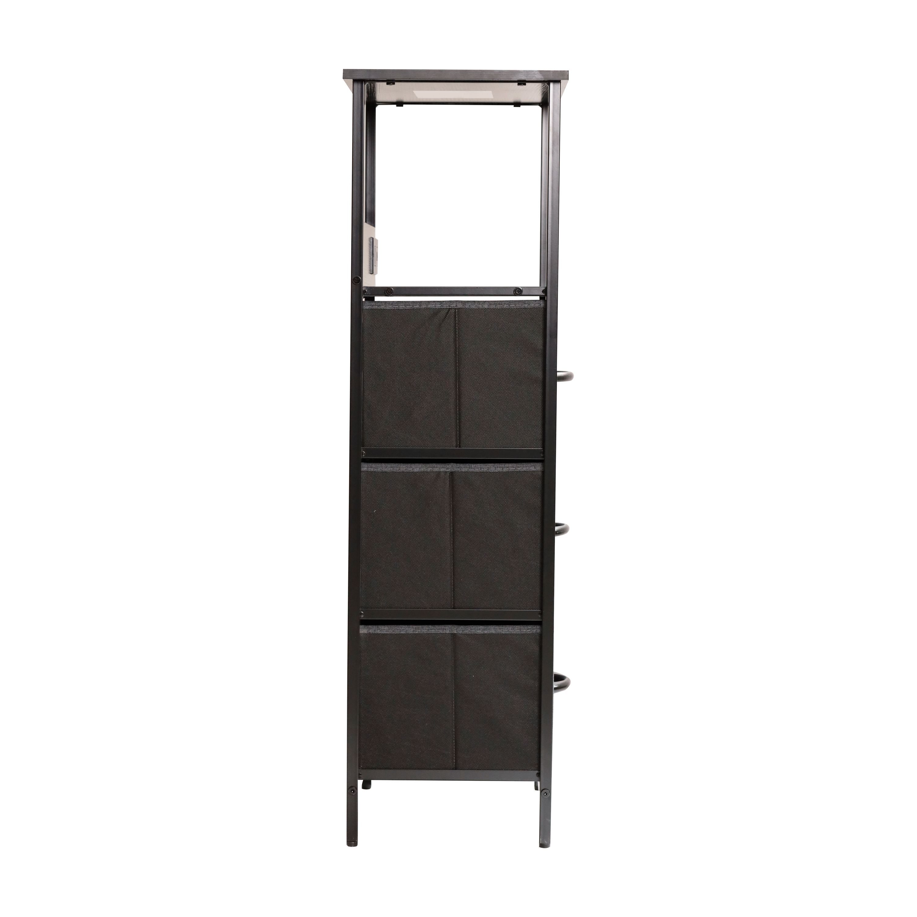 Sodano 3 Drawer Nightstand with Charging Station, 2 USB Ports, 1 Outlet, Blac... - Picture 9 of 25