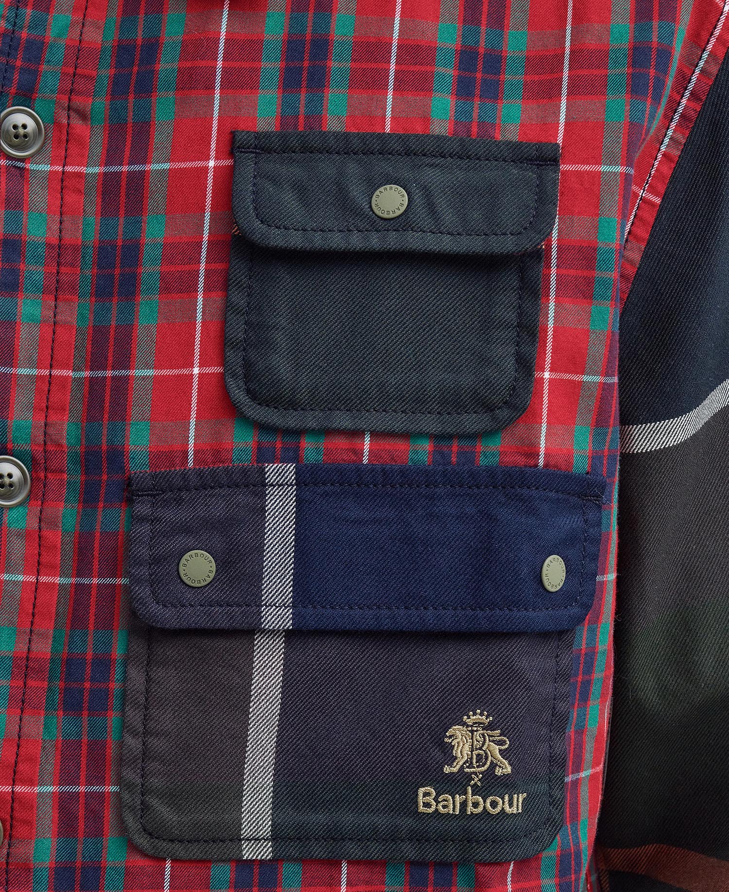 Barbour x Baracuta Relaxed Long-Sleeved Patchwork Shirt image number 4
