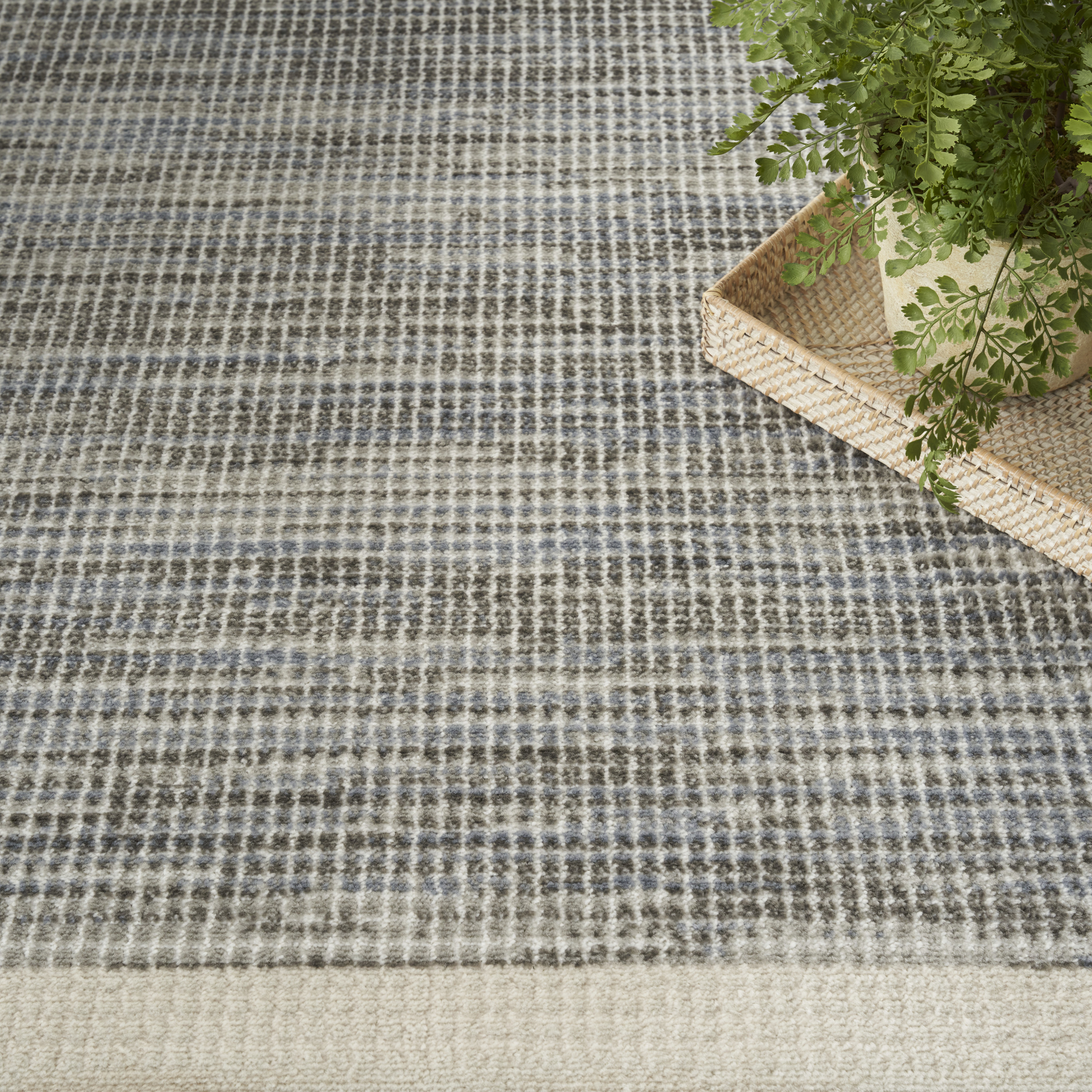 Nourison Serenity Home 7'10" x 9'10" Grey Ivory Modern Indoor Rug