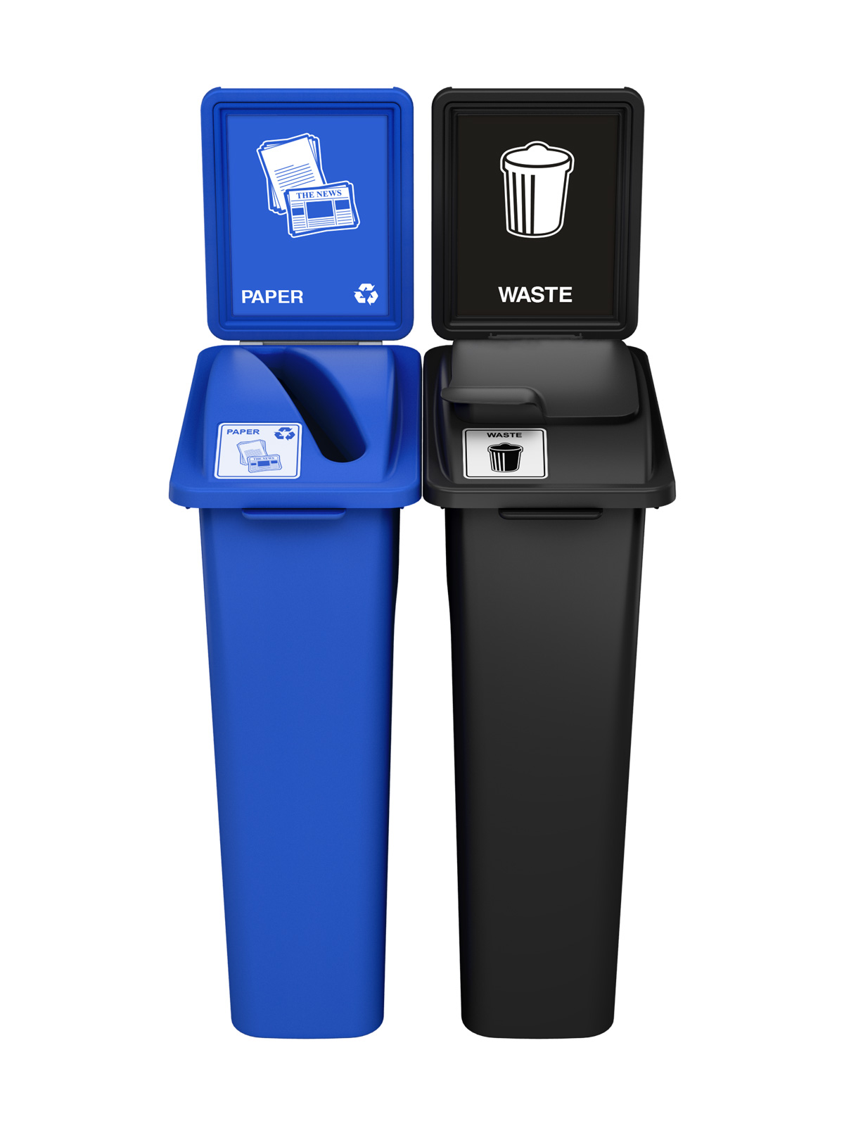 WASTE WATCHER – Double – Kit – Paper-Waste – Slot-Solid Lift – Blue-Black