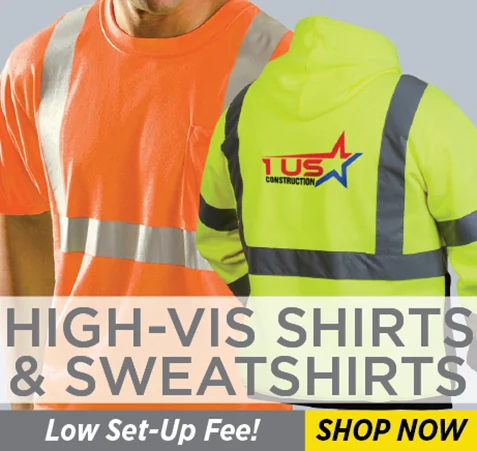 Custom High-Vis Shirts & Sweatshirts - Low Set-Up Fee! Shop Now