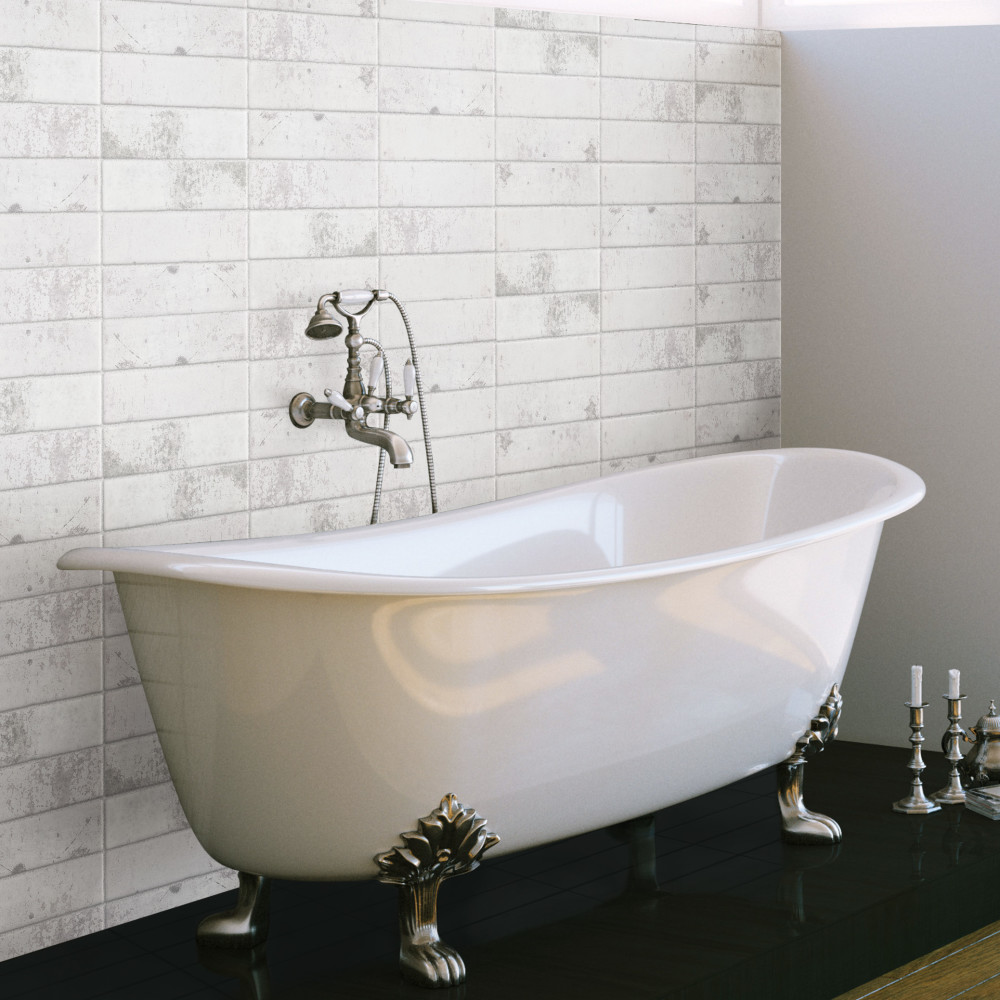 London White Glossy 3 in. x 12 in. Ceramic Wall Tile
