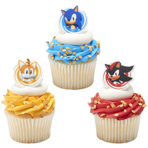 Sonic, Tails and Shadow Cupcake Rings