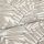 Folded curtain fabric with taupe botanical leaf print, linen-like texture, partially overlapped; close-up studio view showing neutral tones and soft, even lighting.