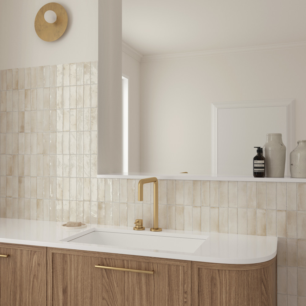 Coco Glossy Canvas Beige 2 in. x 5-7/8 in. Porcelain Wall Tile