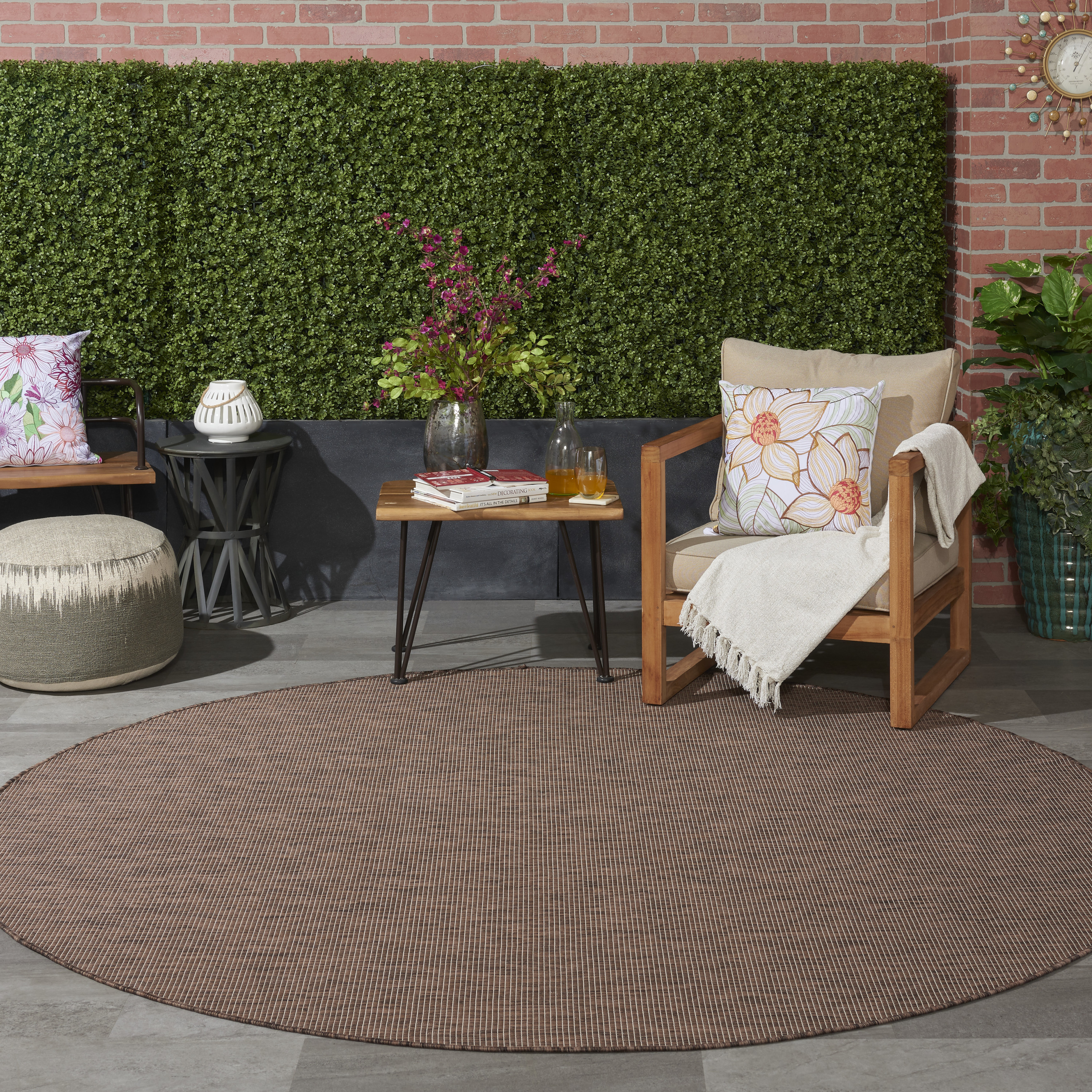 Nourison Positano 8' x Round Natural Modern Rug