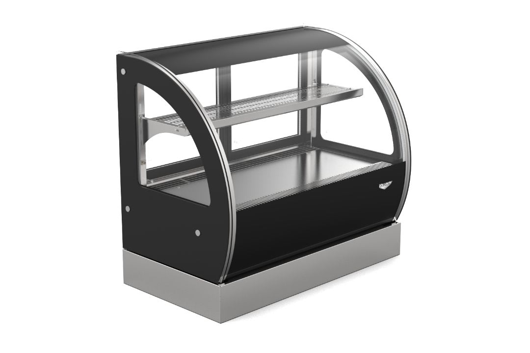 36-inch-wide 120-volt curved-front countertop heated deli display case with rear access