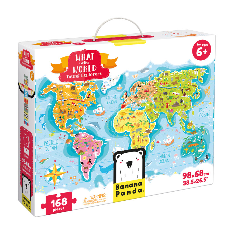 What in the World Young Explorers Jumbo Floor Puzzle, 168 Pieces, Age 6+