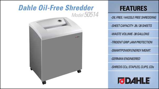 Dahle 50514 Oil Free Department Shredder InfoGraphic