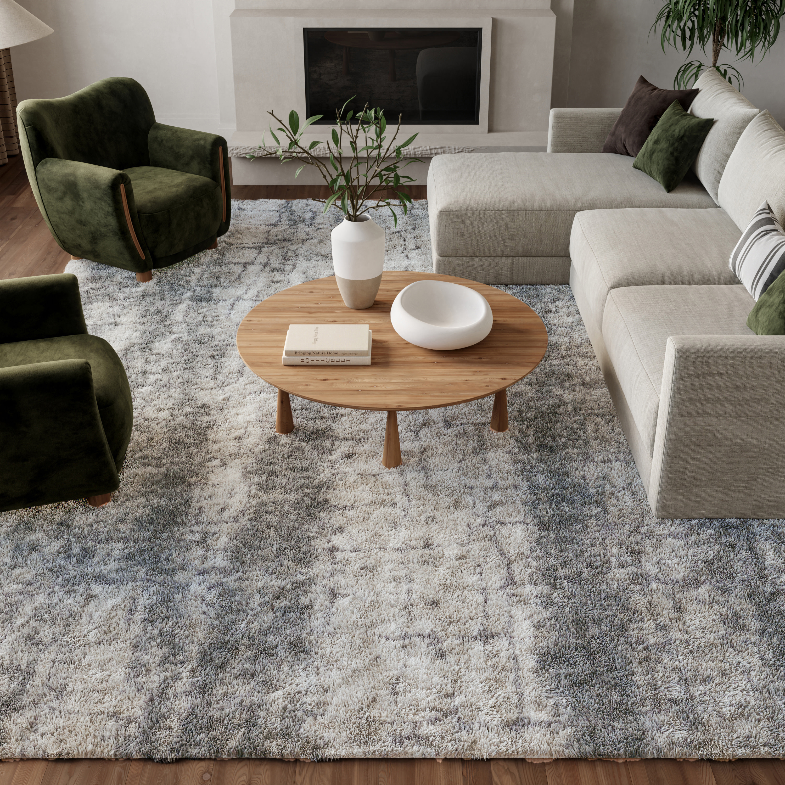 Nourison Dreamy Shag 9' x 12' Ivory Charcoal Shag Indoor Rug