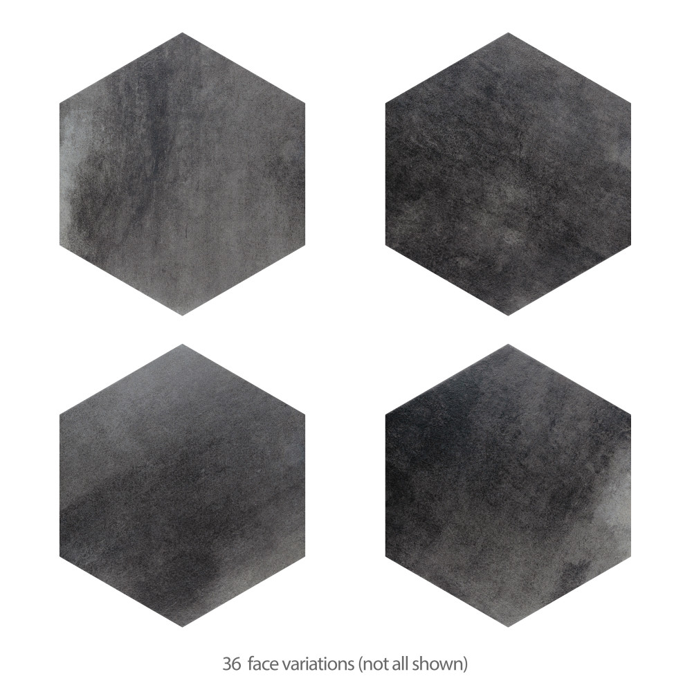 Industrial Hex Black 8-1/2 in. x 9-7/8 in. Porcelain Floor and Wall Tile