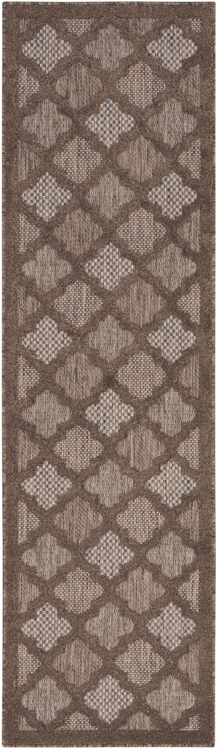 Nourison Easy Care 2'2" x 10' Brown Modern Rug