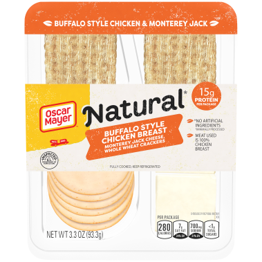 Buffalo Style Chicken, Jack Cheese, Whole Wheat Crackers