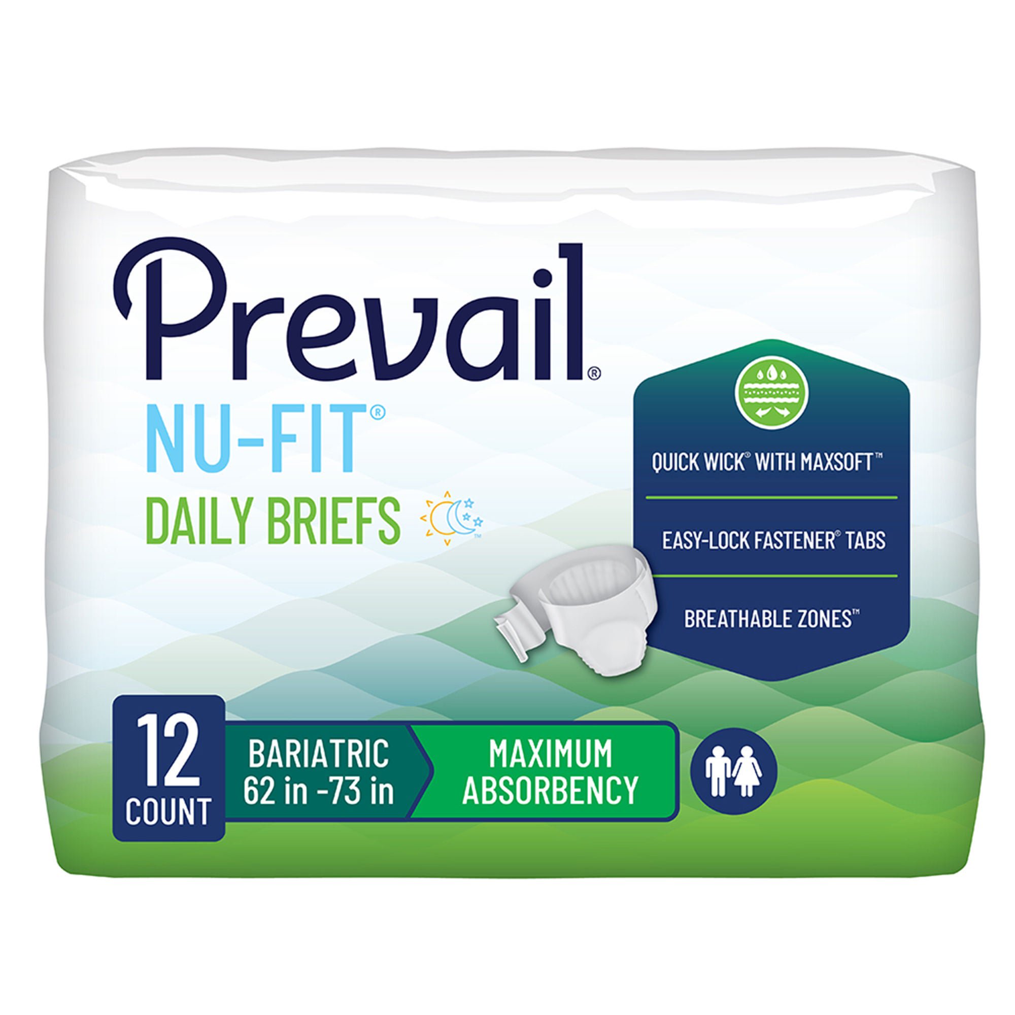 ProCare Unisex Adult Incontinence Brief, Heavy Absorbency, White, 2-XL