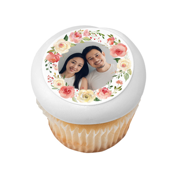 Floral Wreath PhotoCake® Edible Image® Frame