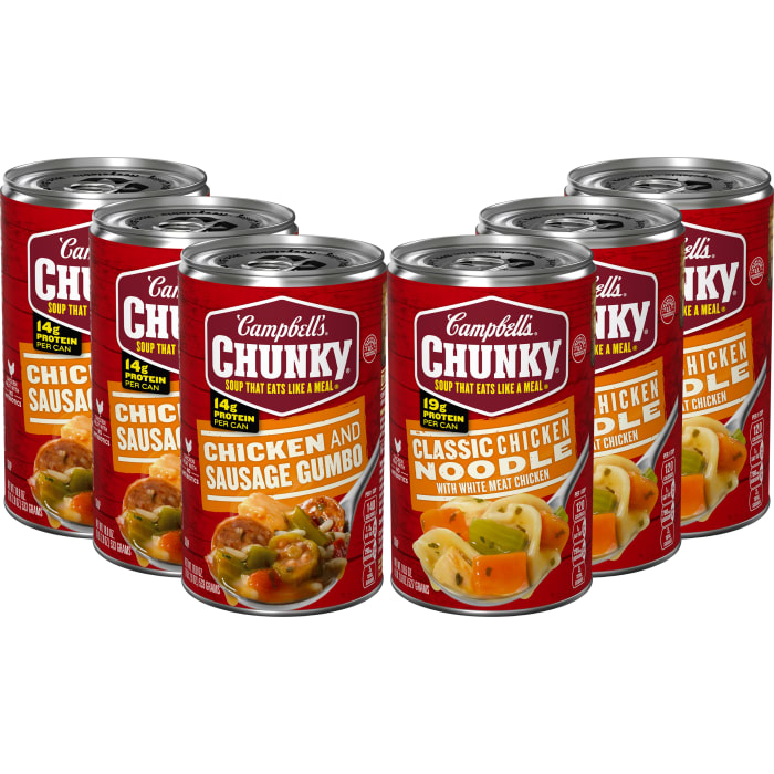 Chicken Noodle Soup and Chicken and Sausage Gumbo Variety