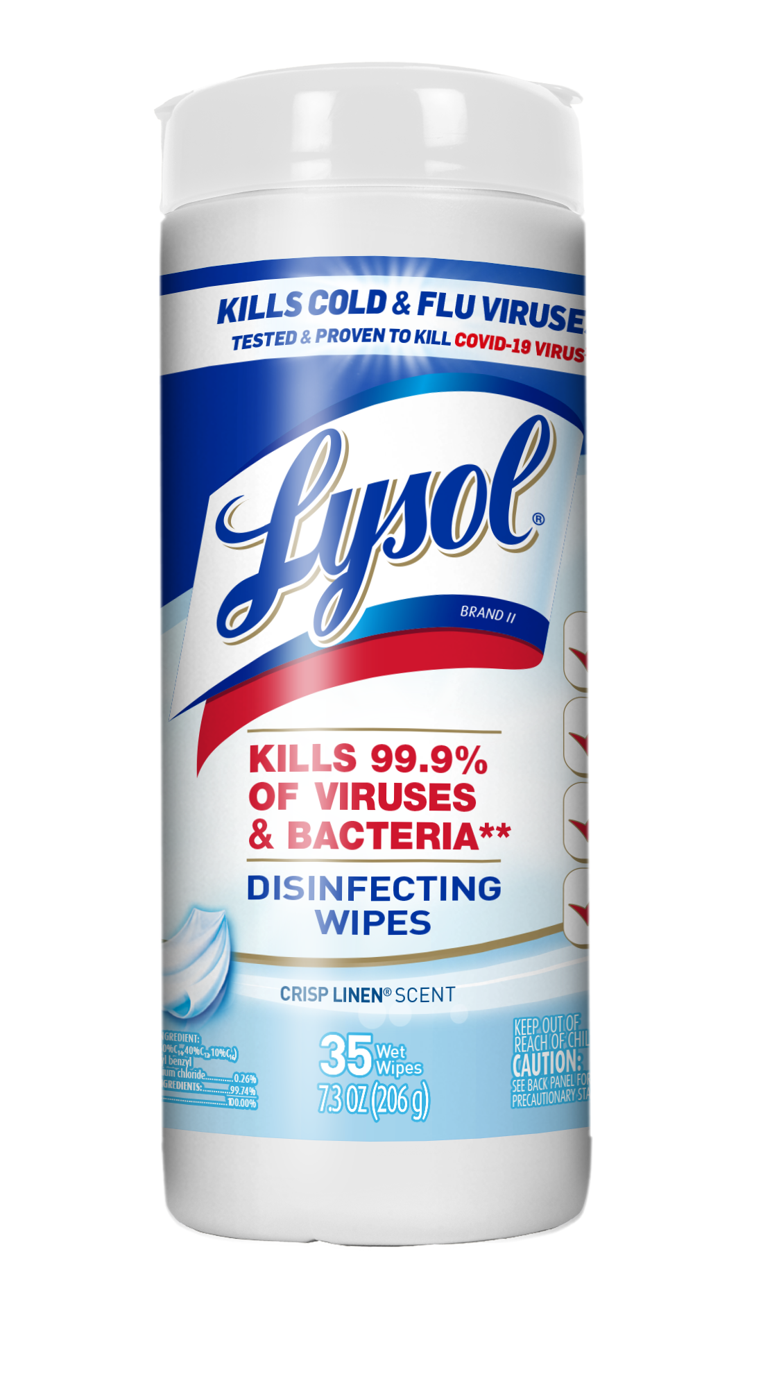 Lysol® Toallitas Desinfectantes para Superficies Crisp Linen 35 ct ...