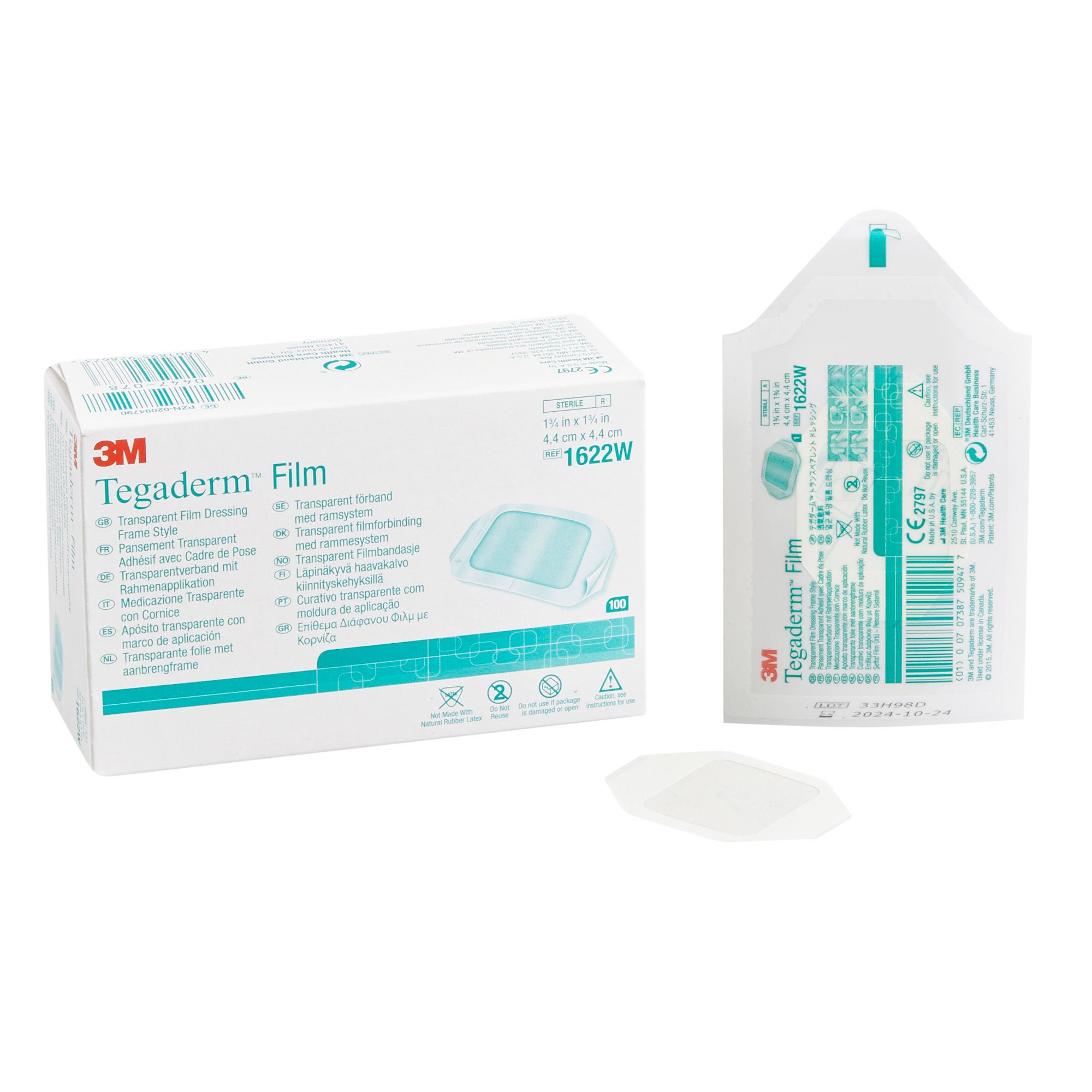 3M™ Tegaderm™ Transparent Sterile Film Dressing, 1-3/4 x 1-3/4 Inch