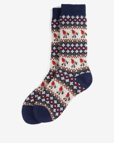 Robin Fair Isle Socks Classic Navy