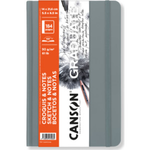 Graduate Sketch & Notes Art Book, Light Gray, Hard Cover Binding, 92 Sheet, 5.5x8.5 inch, 1 Count