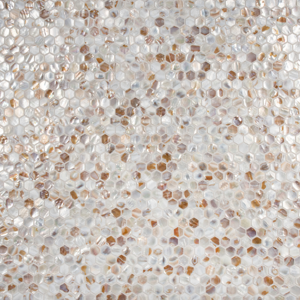 Conchella Hex Natural 11-1/2 in. x 11-5/8 in. Natural Shell Mosaic Tile