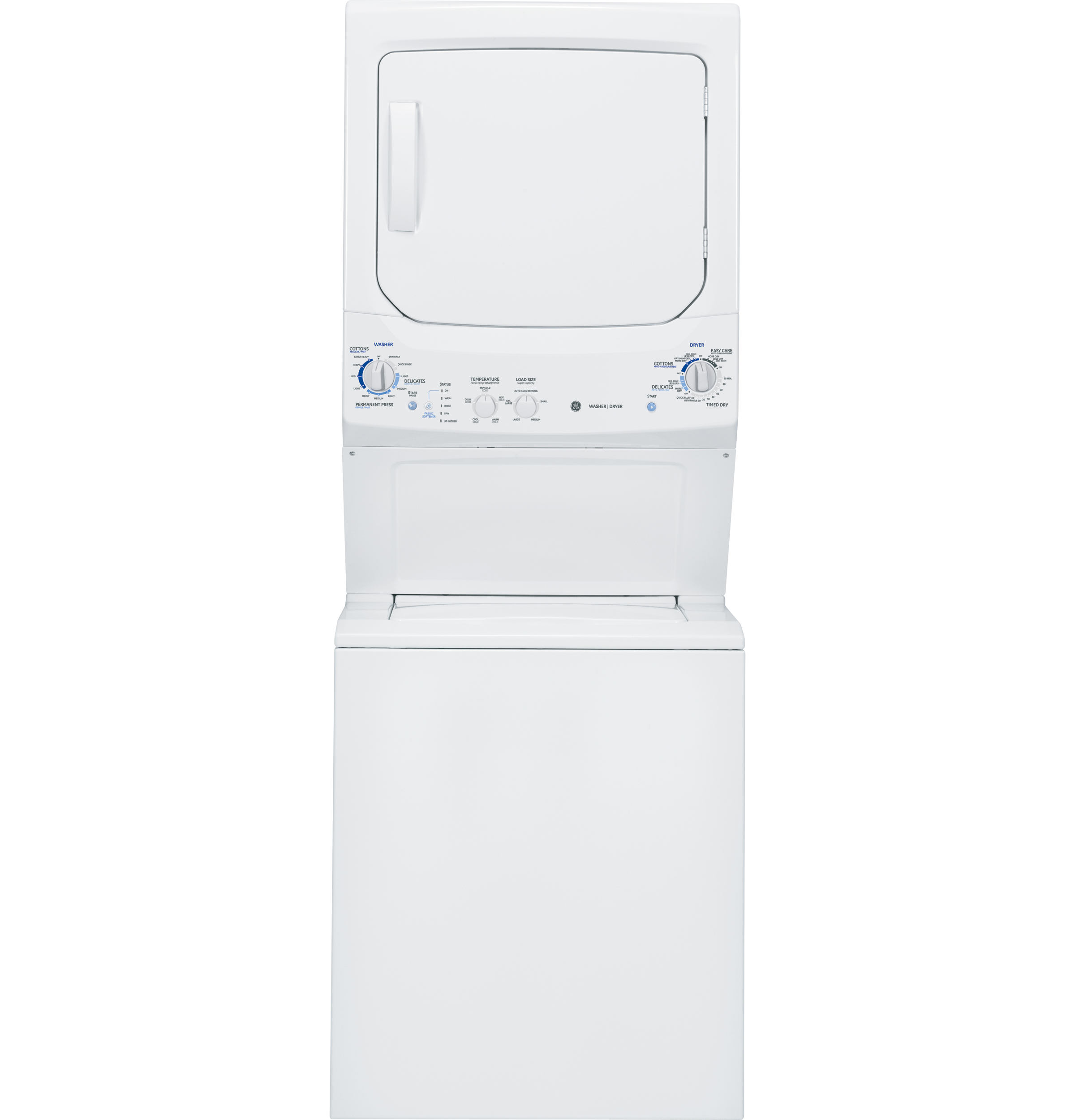 GE Unitized Spacemaker® 3.2 DOE cu. ft. Washer and 5.9 cu. ft. Gas Dryer