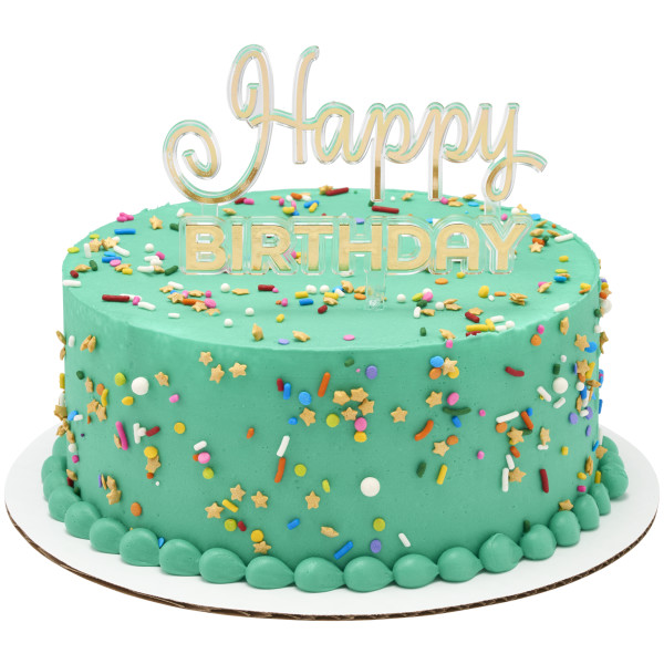 Happy Birthday Gold Vertical Layon