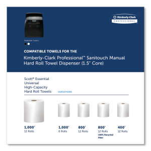 KIM09990, Kimberly Clark, Professional Sanitouch, Manual Roll Towel Dispenser, Black Translucent