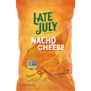 Late July Snacks Nacho Cheese Tortilla Chips, 7.8  Oz Bag
