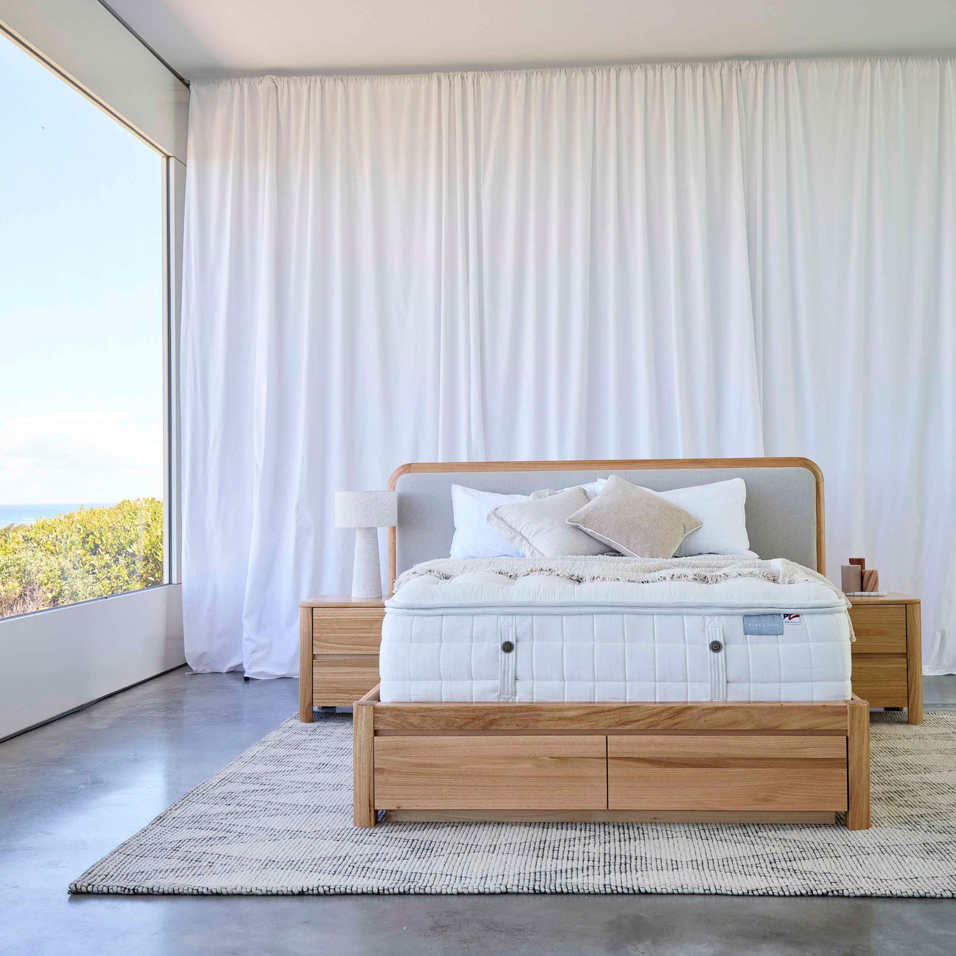 Lifestyle image of the  Aireloom Karpen Dove Mattress, Plush from Forty Winks