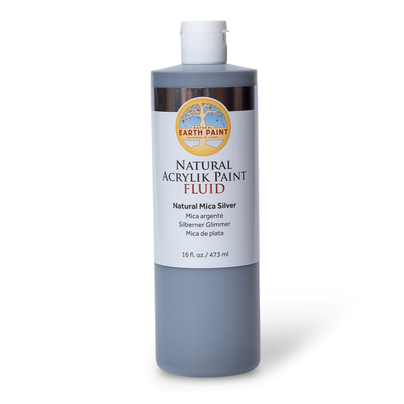 Natural Fluid Acrylik Paint, 16 oz, Silver Mica