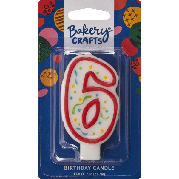 6 Party Red Numeral Candles