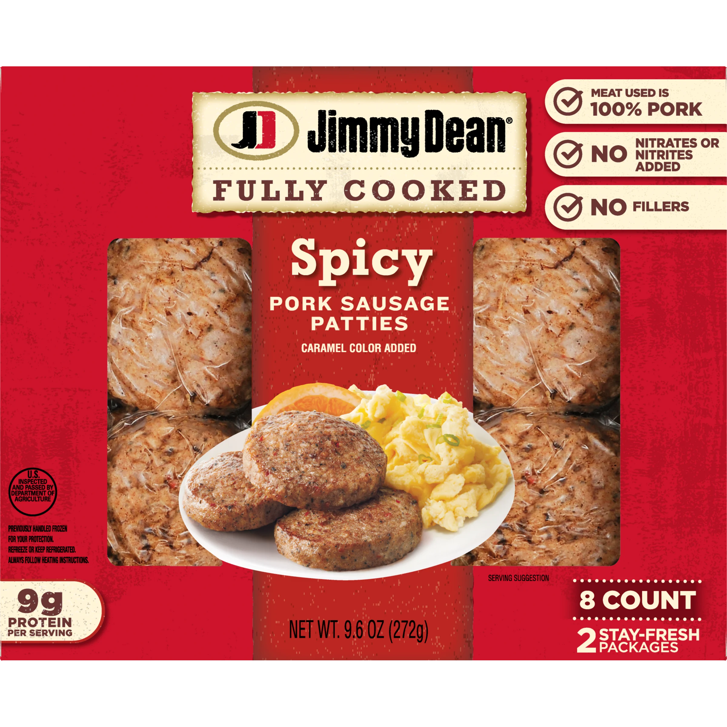 Fully Cooked Spicy Pork Sausage Patties