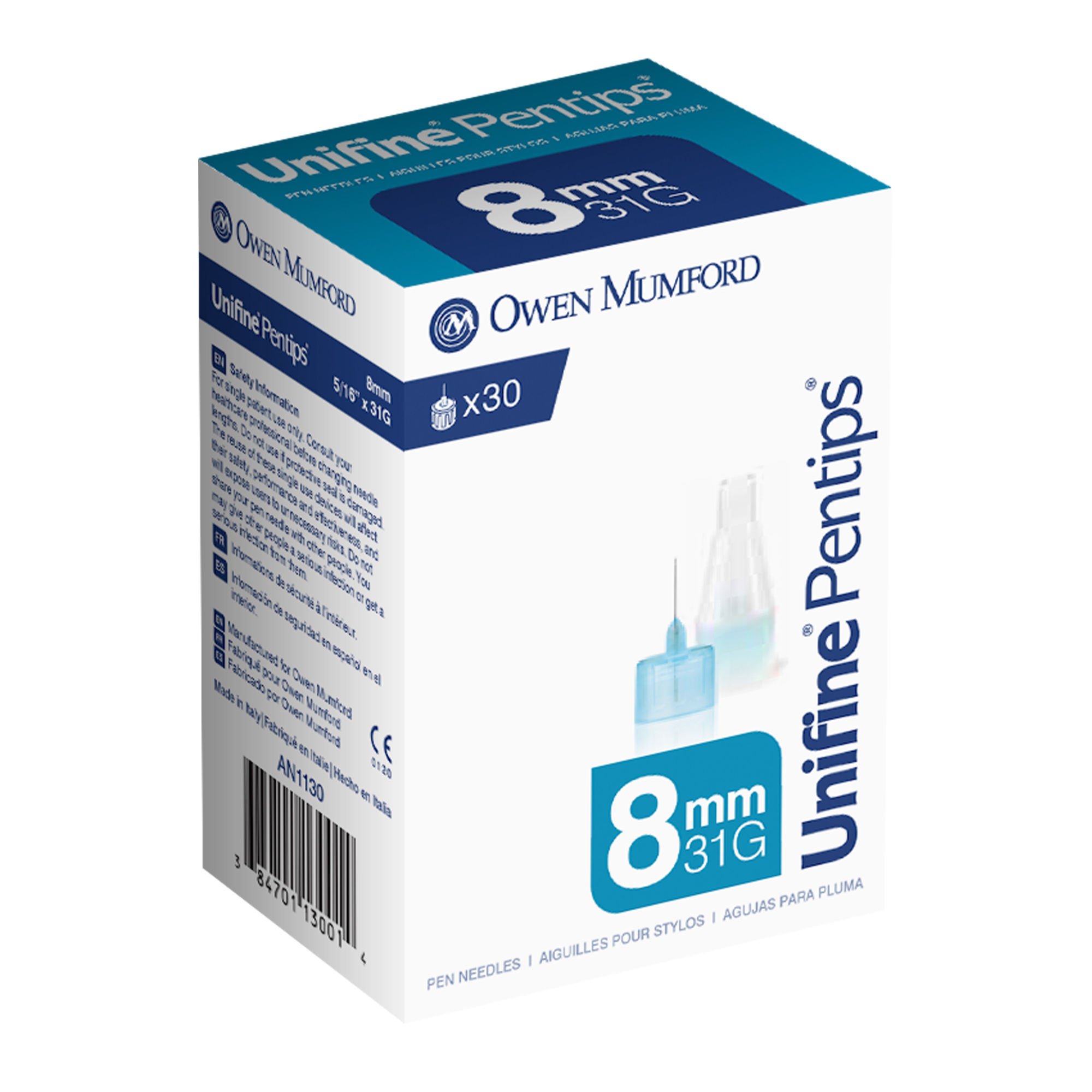 Unifine® Pentips® Standard Insulin Pen Needle, 31 Gauge, 8 mm Length