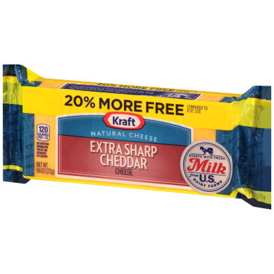 Kraft Extra Sharp Cheddar Natural Cheese Block 9.6 oz 