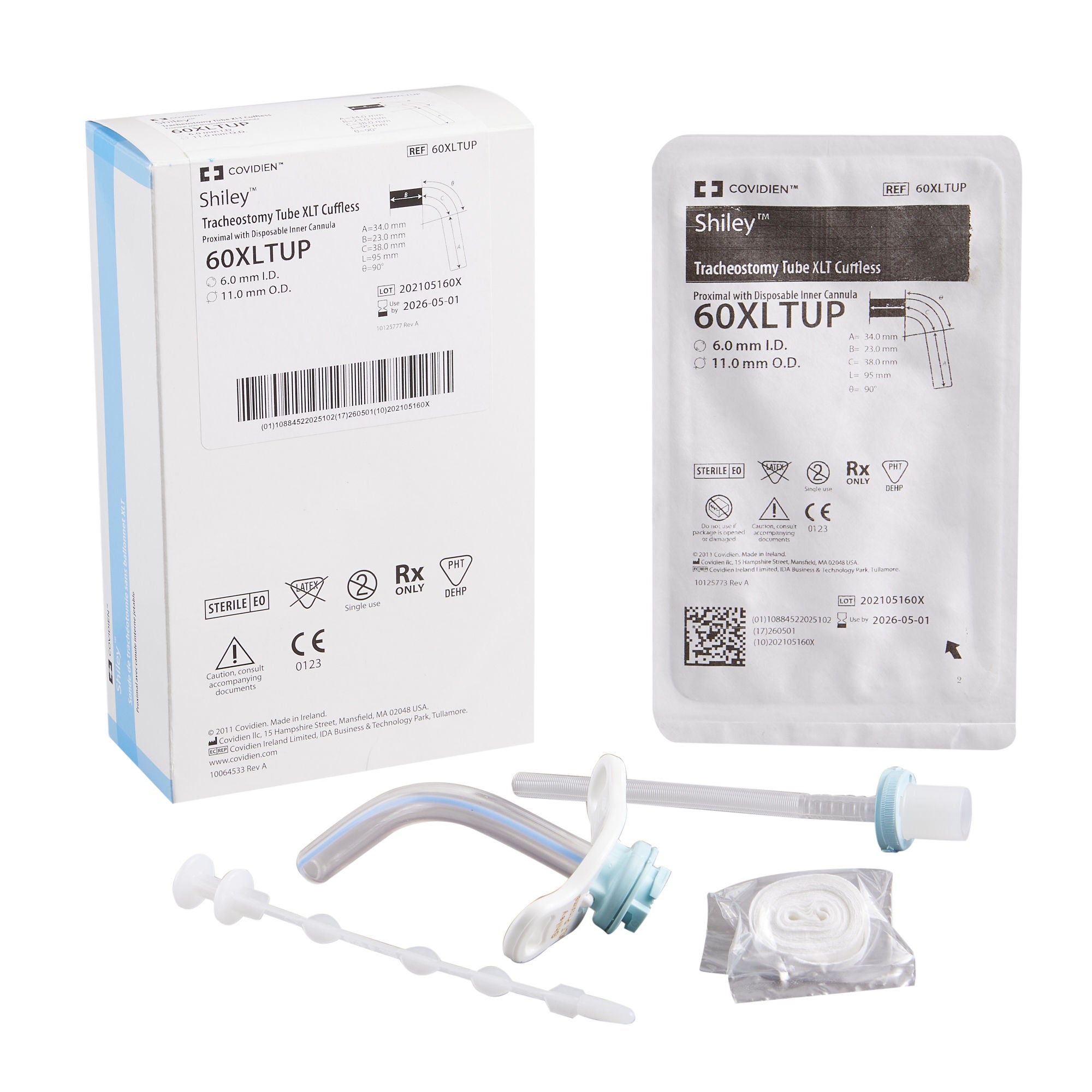 Shiley™ XLT Cuffless Extended Length Tracheostomy Tube, Size 6