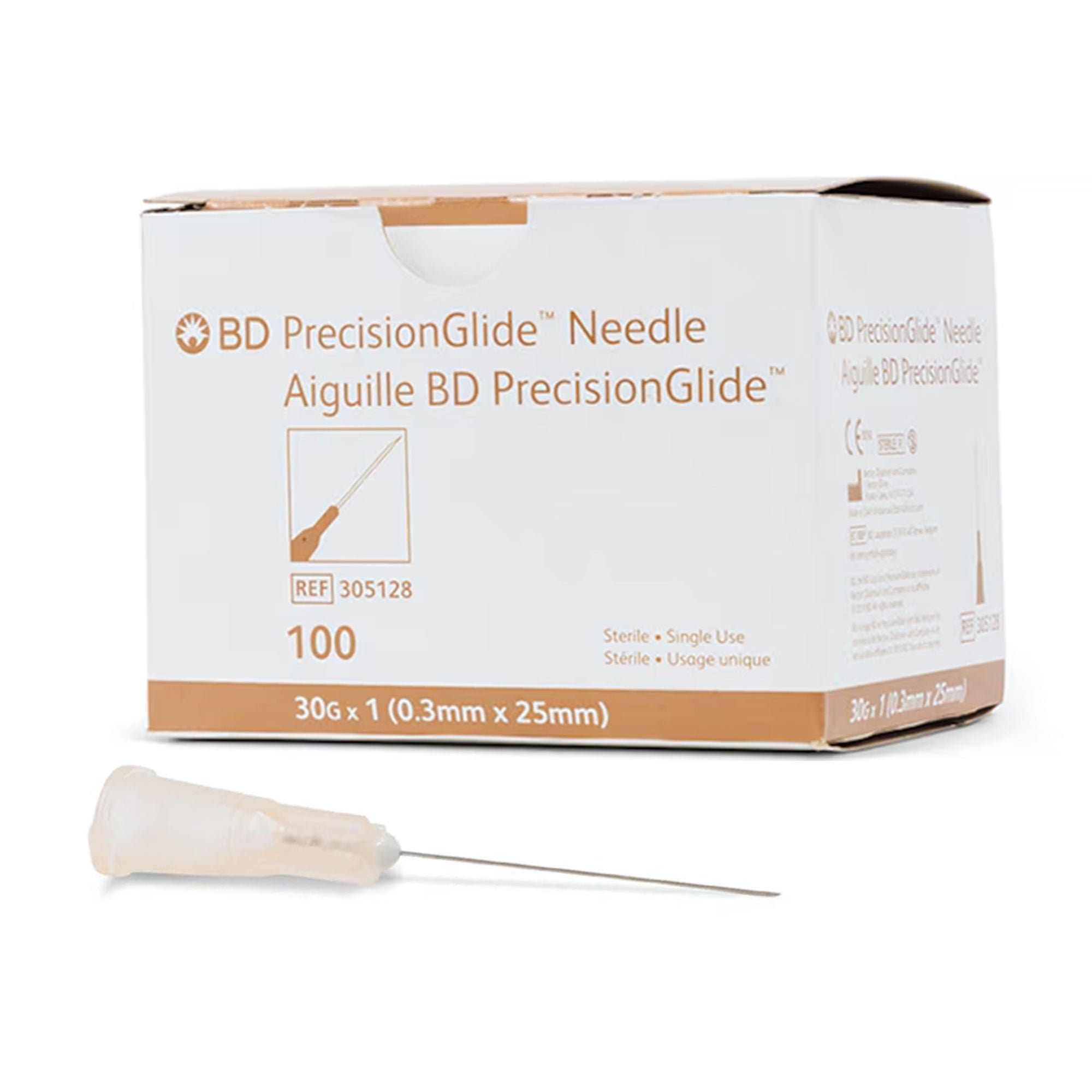 PrecisionGlide™ Hypodermic Needle, 30 Gauge, 1 Inch Length