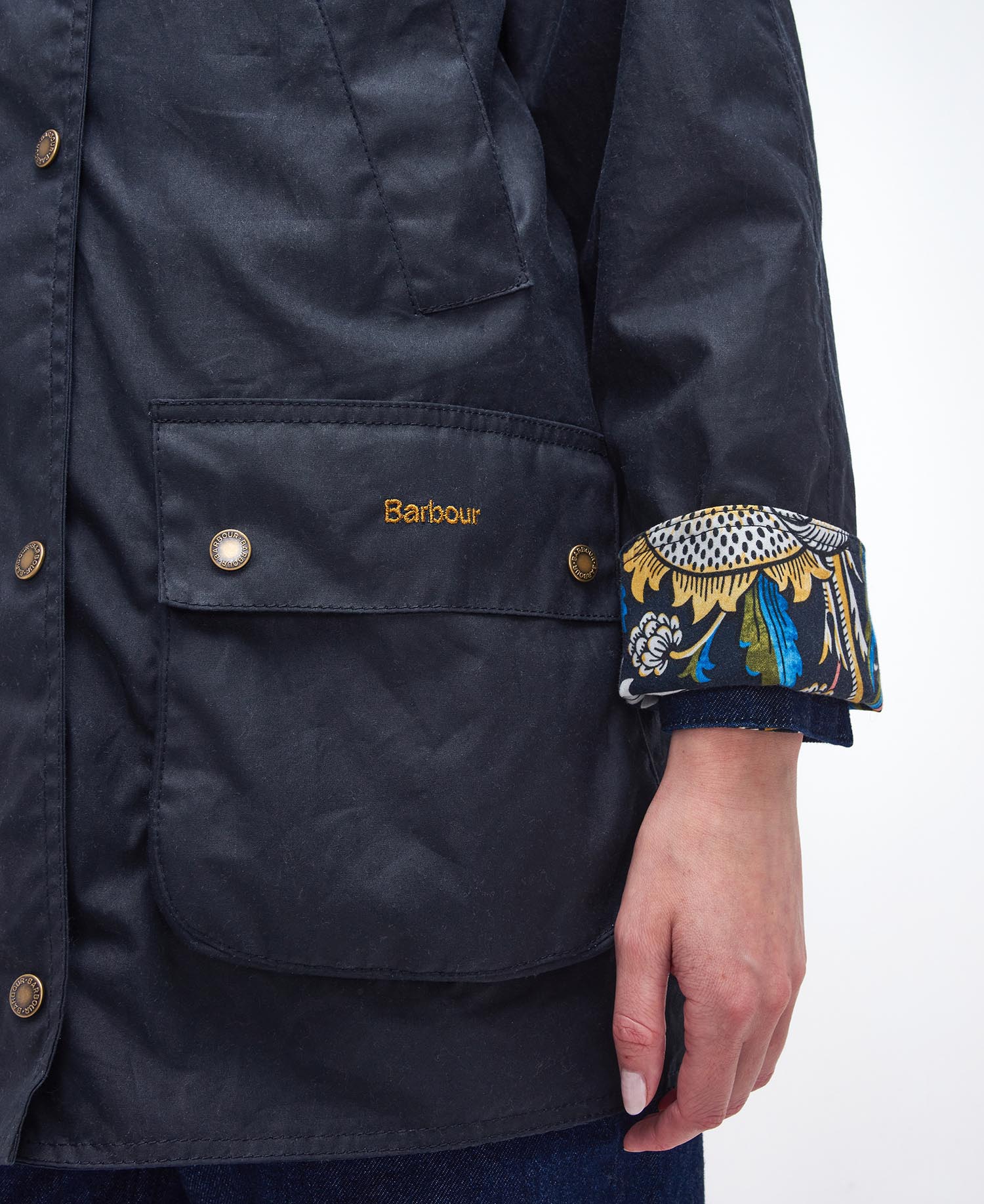 Barbour x William Morris Gallery Shelton Waxed Jacket image number 5