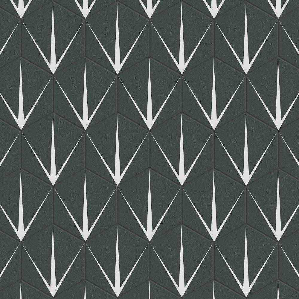 Trident Hex Nero 8-5/8 in. x 9-7/8 in. Porcelain Floor and Wall Tile