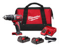 M18â„¢ Hammer Drill/Driver Kit Metal 1/2 in. Chuck 400/1800 RPM 18V ac Red 7-3/4 L x 7-3/5 H in.