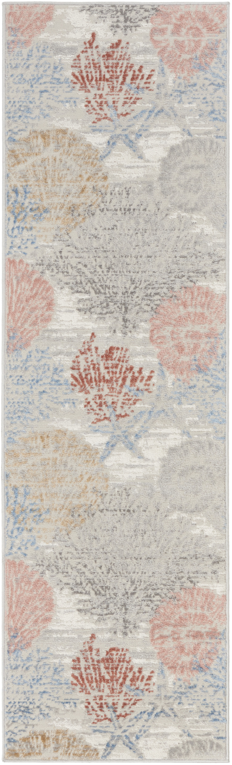 Nourison Seaside 2'3" x 7'6" Multicolor Coastal, Nautical & Beach Indoor Rug