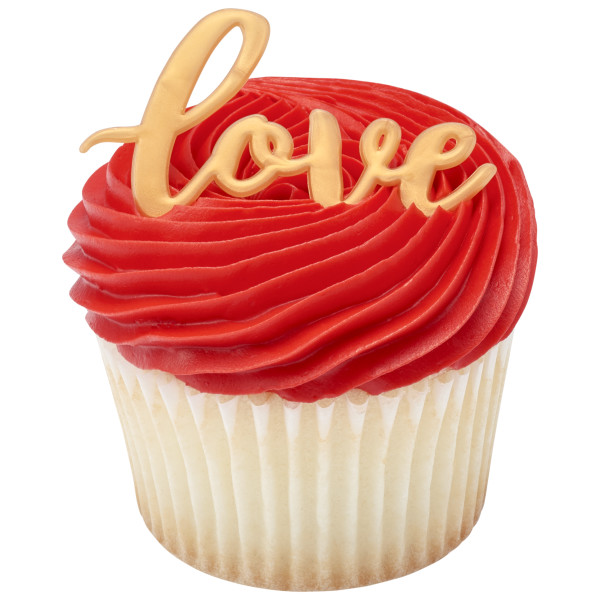 Gold Love Cupcake Layon