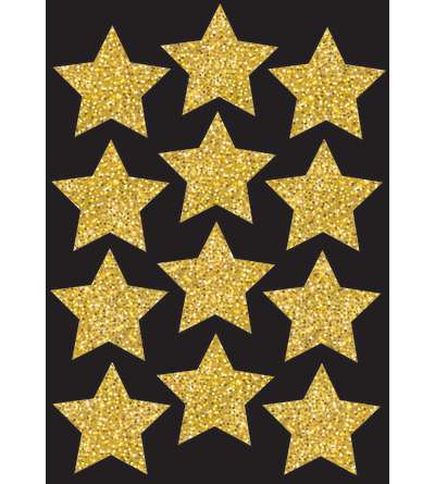 Magnetic Die-Cut 3" Gold Sparkle Stars