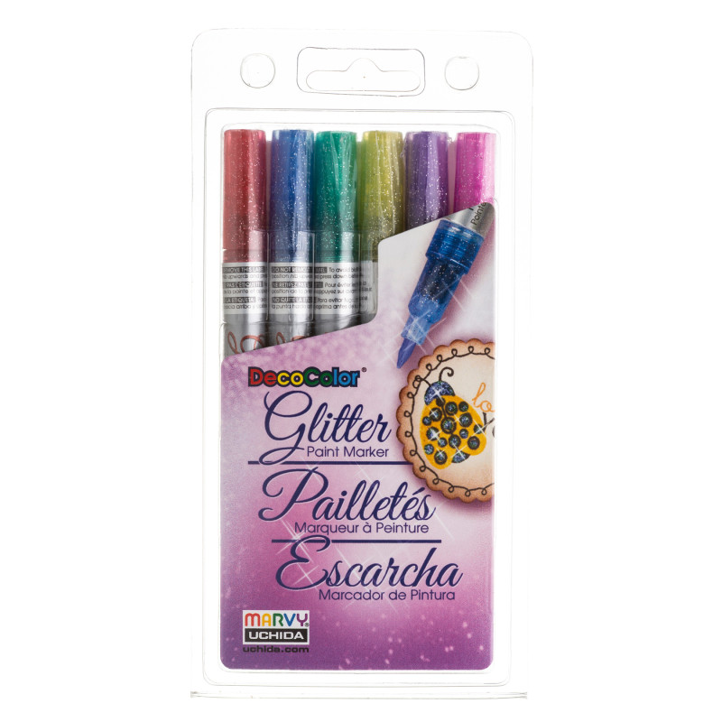 DecoColor® Paint Markers, Glitter Colors, Set of 6