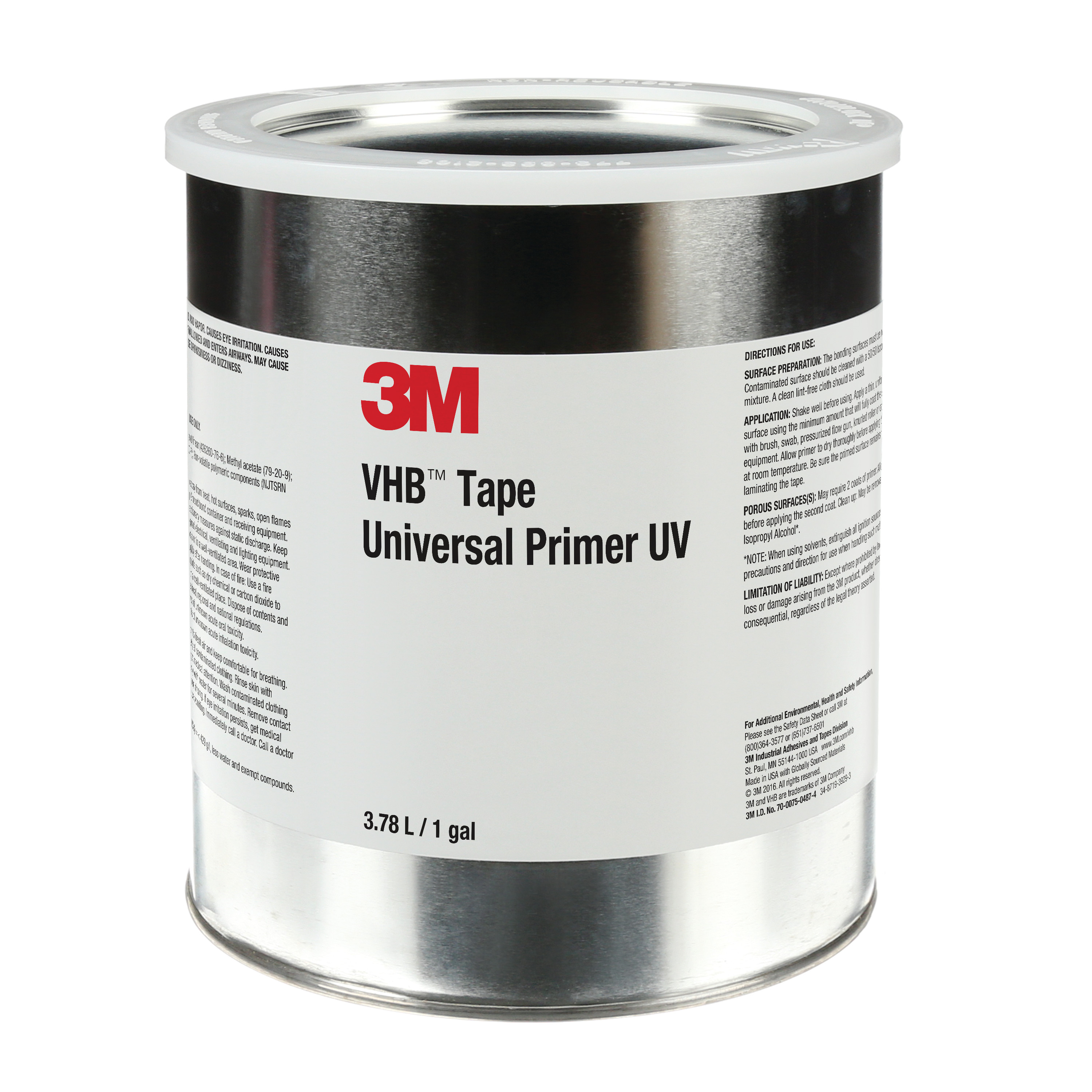 3M™ VHB™ Tape Universal Primer UV, Clear, 1 Gallon Drum (Can), 4 per
case