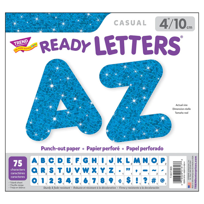 Blue Sparkle 4" Casual UC Ready Letters®